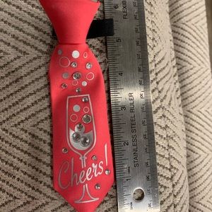 🌸3/$12 Hot Pink Crystal Accented Wine Bottle Necktie